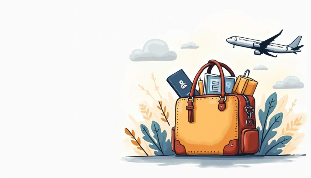 An onboard courier bag filled with various travel essentials