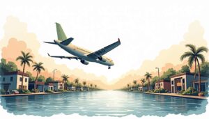An air charter aircraft delivering supplies such as food