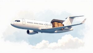 A cargo aircraft in flight