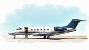 A sleek air charter aircraft with a spacious and secure interior designed for transporting horses